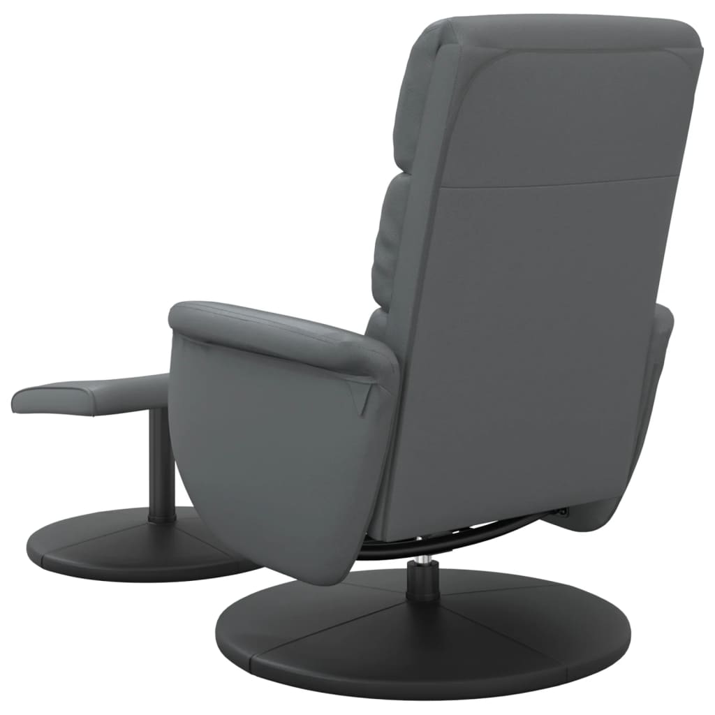 Fauteuil Verstelbaar Met Voetenbankje Kunstleer Grijs