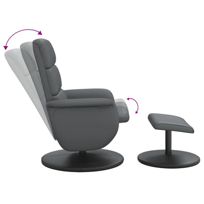 Fauteuil Verstelbaar Met Voetenbankje Kunstleer Grijs
