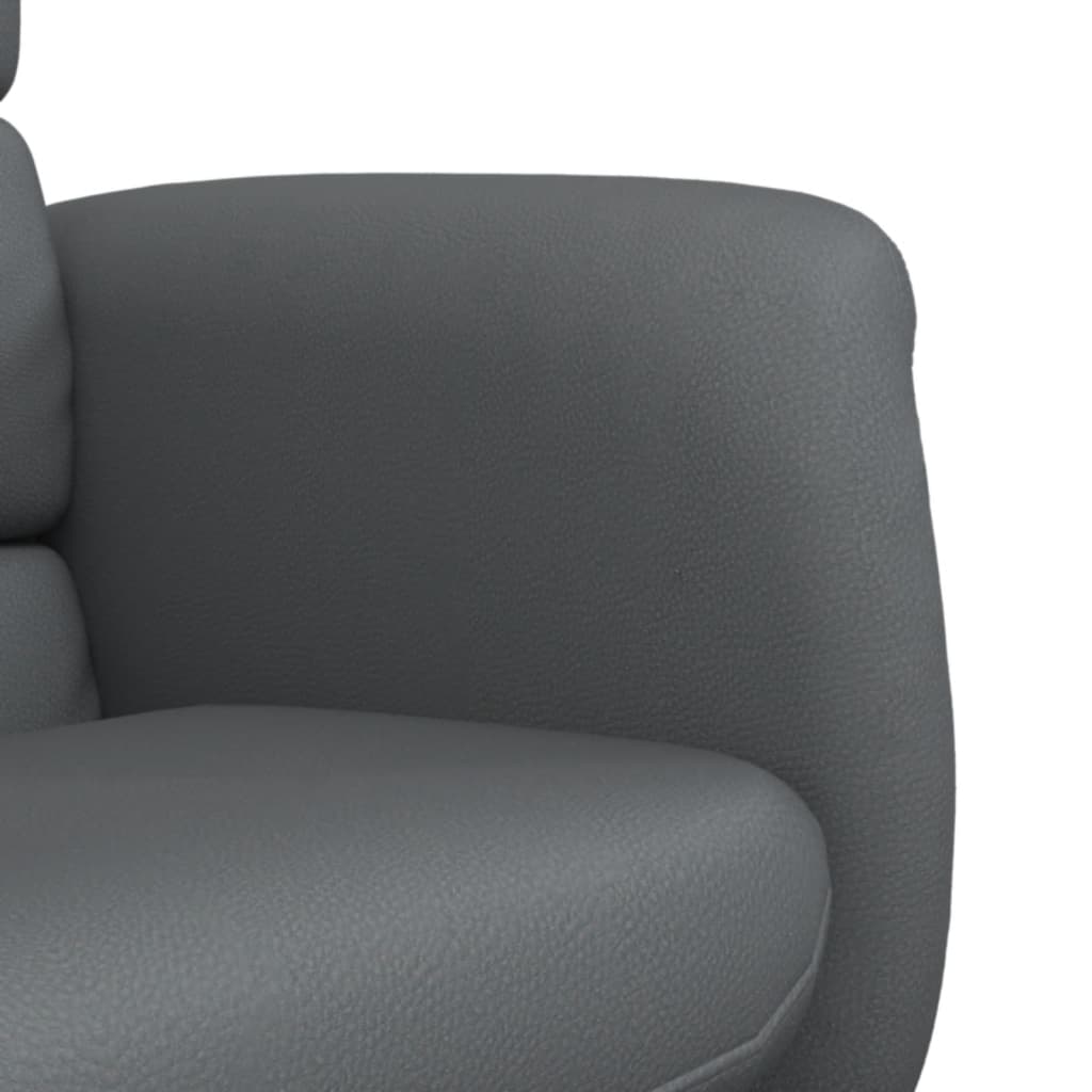 Fauteuil Verstelbaar Met Voetenbankje Kunstleer Grijs