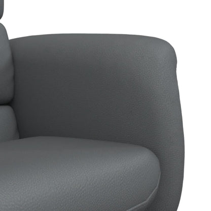 Fauteuil Verstelbaar Met Voetenbankje Kunstleer Grijs
