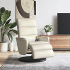 Adjustable Massage Recliner with Footrest, Faux Leather Cream
