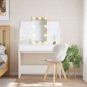 Kaptafel 96x40x142 cm wit met LED-verlichting