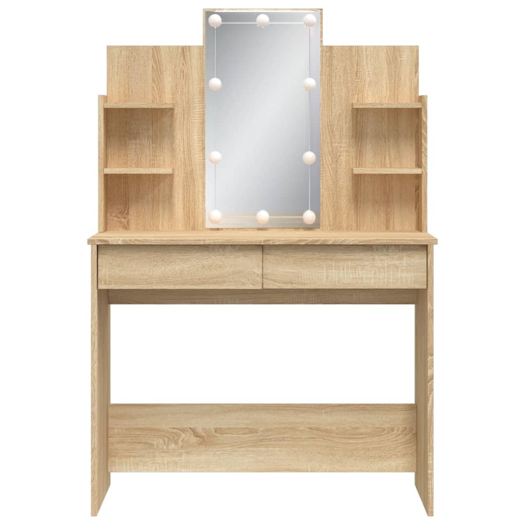 Kaptafel Met Led-Verlichting 96X40X42 Cm Kleurig Sonoma eiken