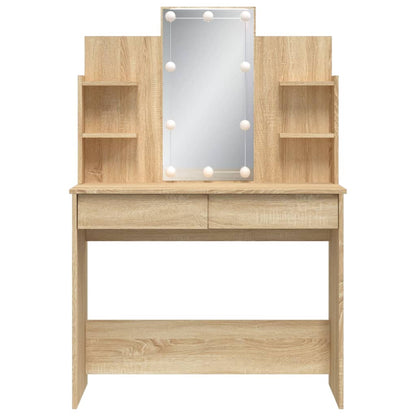 Kaptafel Met Led-Verlichting 96X40X42 Cm Kleurig Sonoma eiken