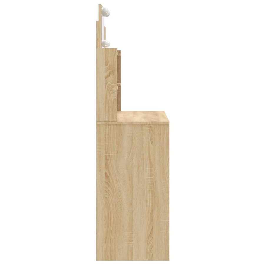 Kaptafel Met Led-Verlichting 96X40X42 Cm Kleurig Sonoma eiken