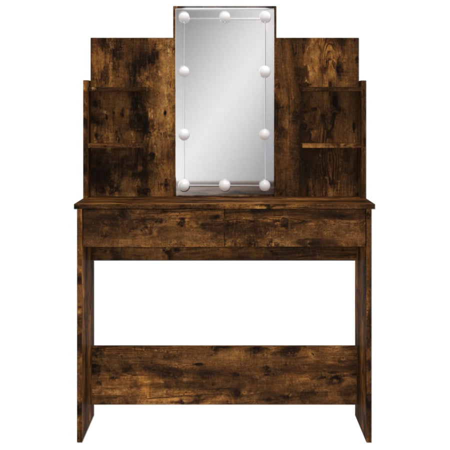 Kaptafel Met Led-Verlichting 96X40X42 Cm Kleurig Gerookt eiken