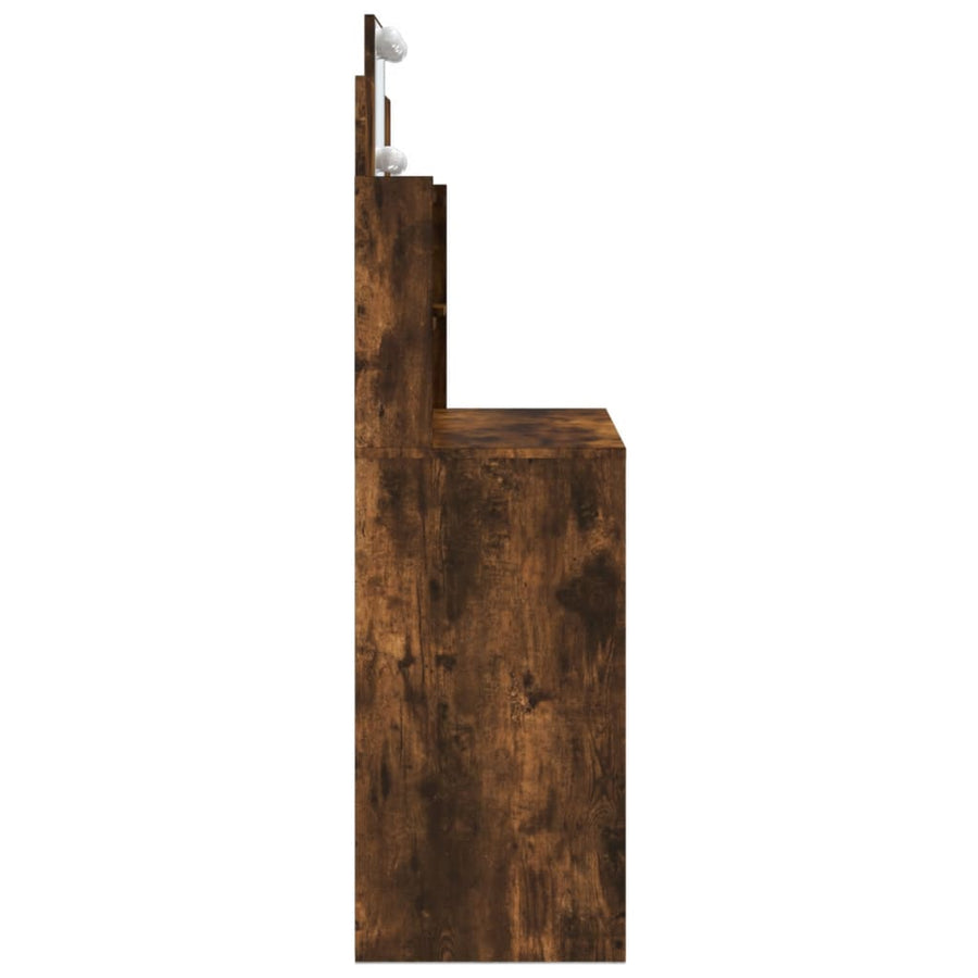 Kaptafel Met Led-Verlichting 96X40X42 Cm Kleurig Gerookt eiken