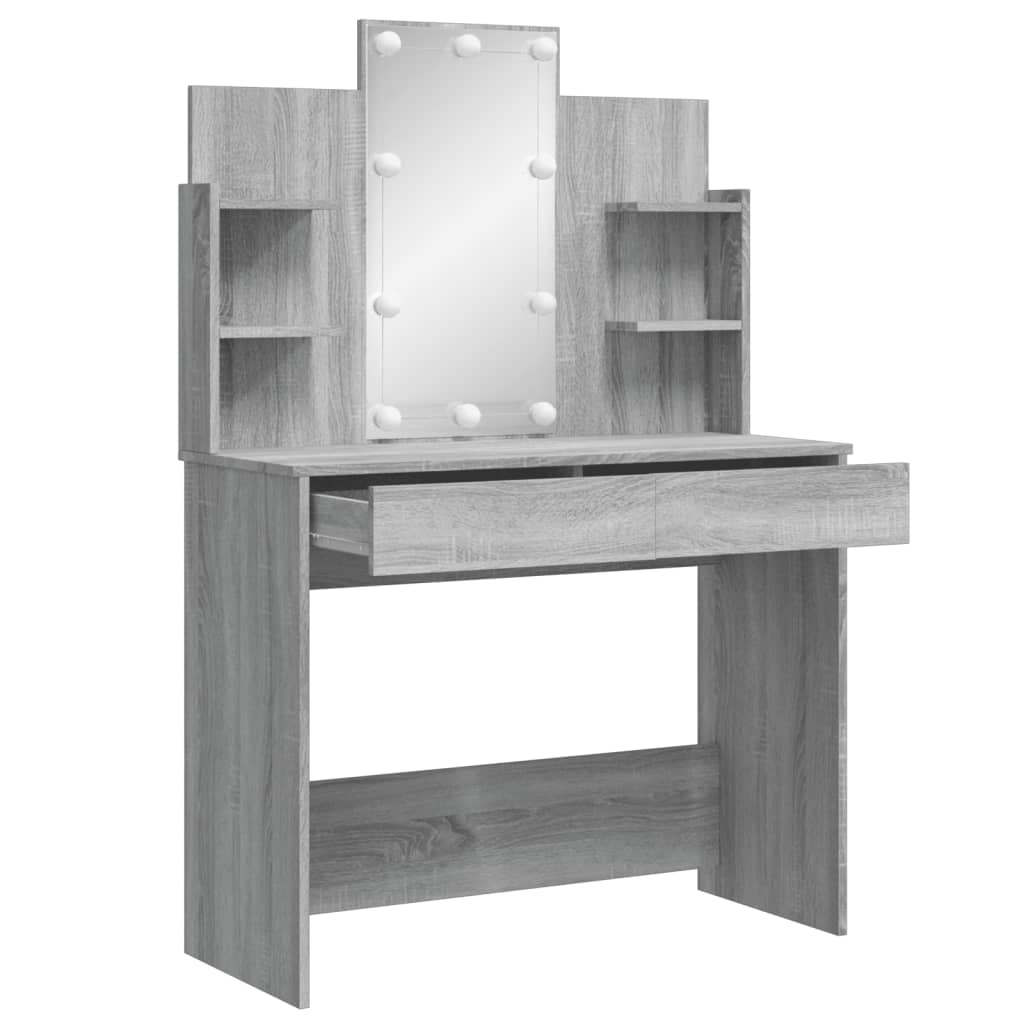 Kaptafel Met Led-Verlichting 96X40X42 Cm Grijs sonoma