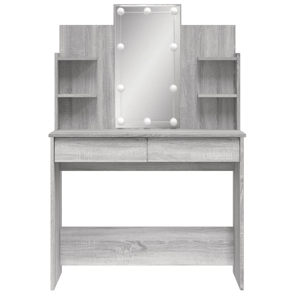 Kaptafel Met Led-Verlichting 96X40X42 Cm Grijs sonoma