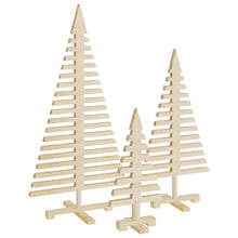 Kerstdecoraties kerstboom 3 st massief grenenhout