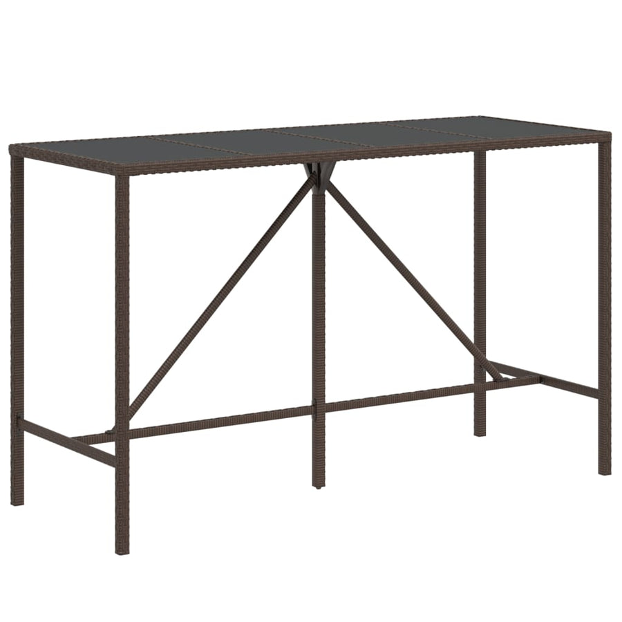 -Delige Tuinbarset Met Kussens Poly Rattan 9 Bruin