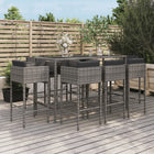 -Delige Tuinbarset Met Kussens Poly Rattan 9 Grijs