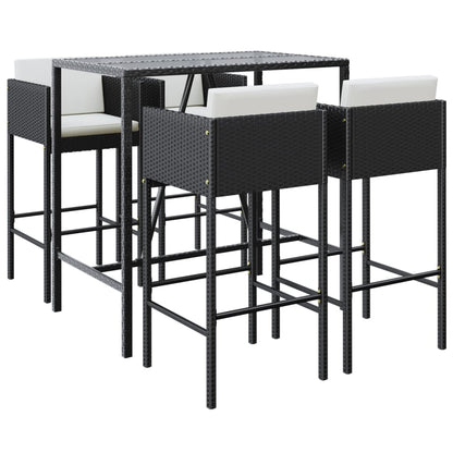 5-Delige Tuinbarset Met Kussens Poly Rattan 4