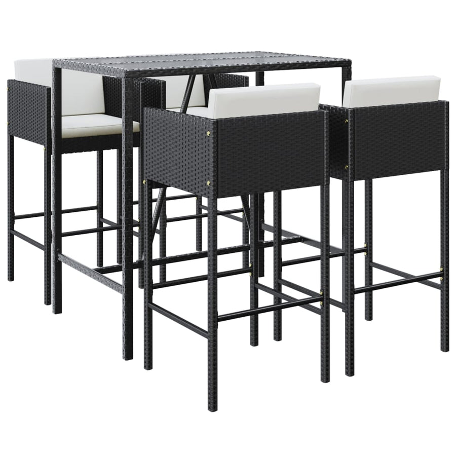 5-Delige Tuinbarset Met Kussens Poly Rattan 4