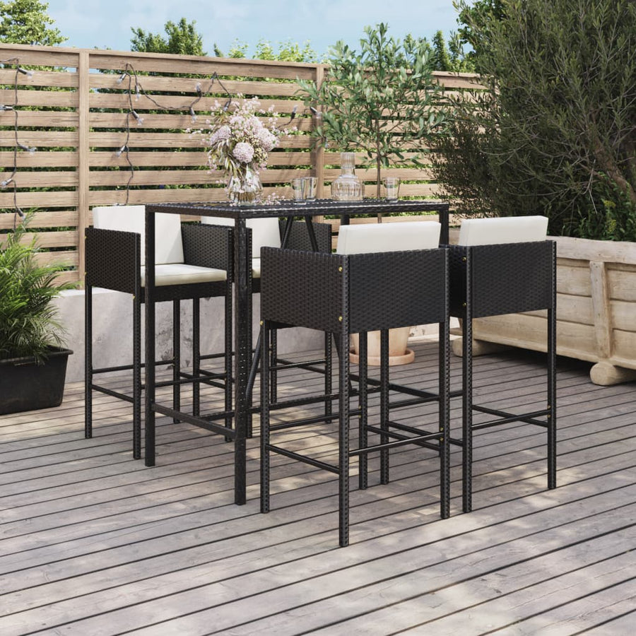 5-Delige Tuinbarset Met Kussens Poly Rattan 4