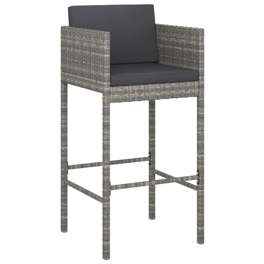 -Delige Tuinbarset Met Kussens Poly Rattan 5 Grijs