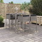 -Delige Tuinbarset Met Kussens Poly Rattan 5 Grijs