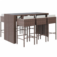 -Delige Tuinbarset Met Kussens Poly Rattan Bruin