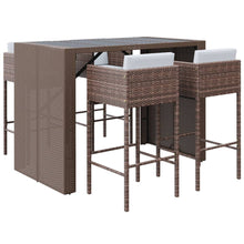-Delige Tuinbarset Met Kussens Poly Rattan Bruin