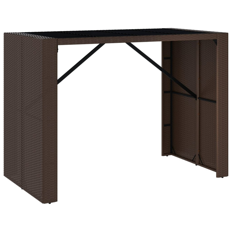 -Delige Tuinbarset Met Kussens Poly Rattan Bruin