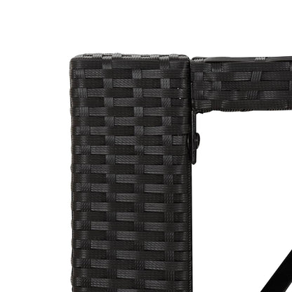 -Delige Tuinbarset Met Kussens Poly Rattan Zwart