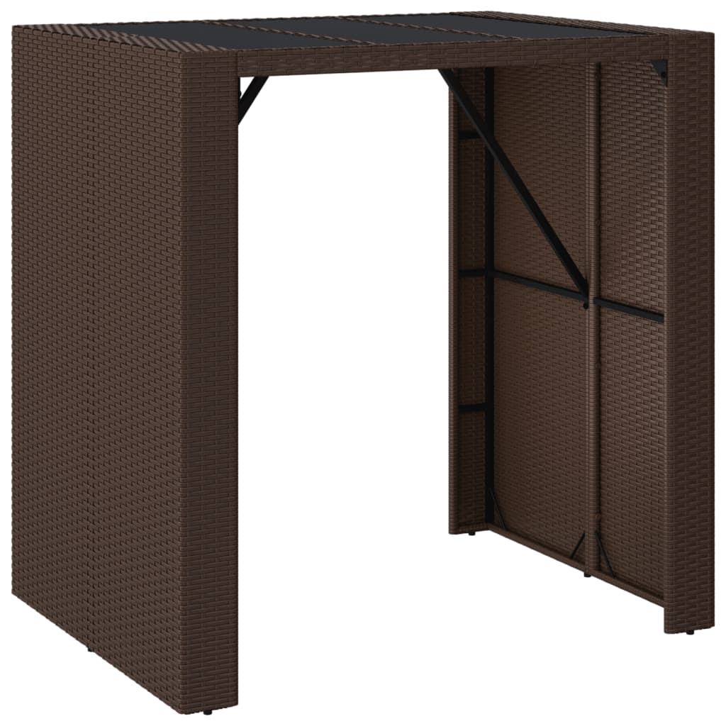 -Delige Tuinbarset Met Kussens Poly Rattan Bruin