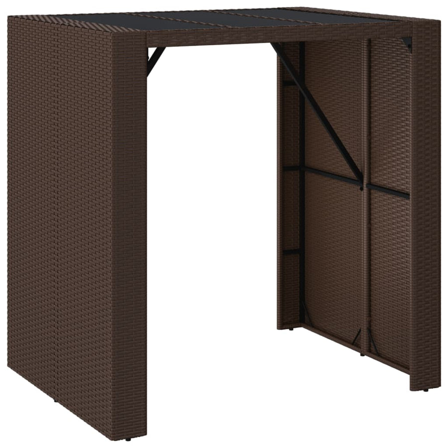 -Delige Tuinbarset Met Kussens Poly Rattan Bruin