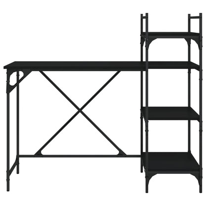 Computerbureau Met Schappen 120X47X109 Cm Zwart