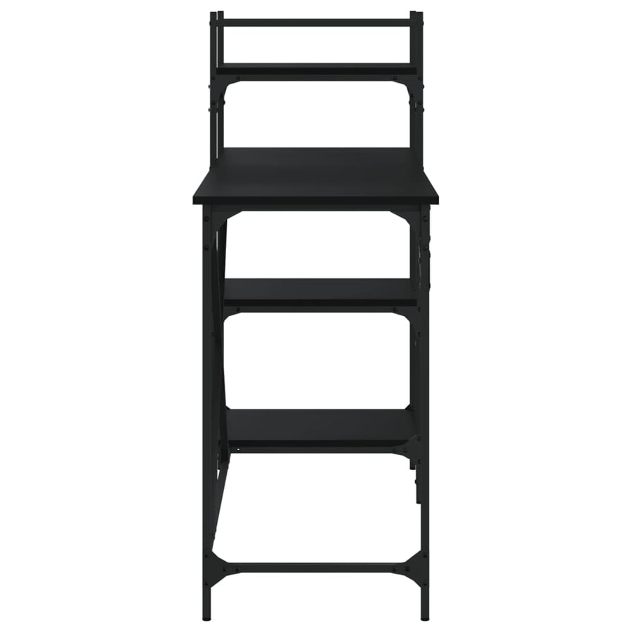 Computerbureau Met Schappen 120X47X109 Cm Zwart