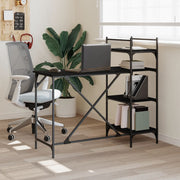 Computerbureau 120x47x109 cm zwart met schappen