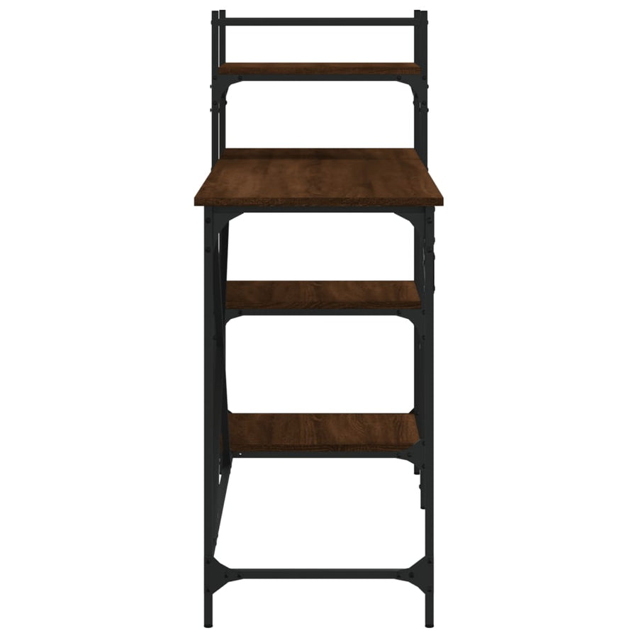 Computerbureau Met Schappen 120X47X109 Cm bruin eikenkleur