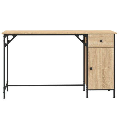 Bureau 131X48X75 Cm Bewerkt Hout Kleurig Sonoma eiken