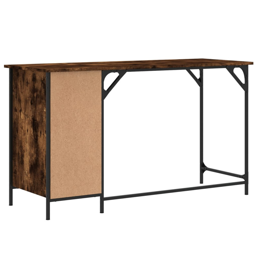 Bureau 131X48X75 Cm Bewerkt Hout Gerookt Eikenkleurig