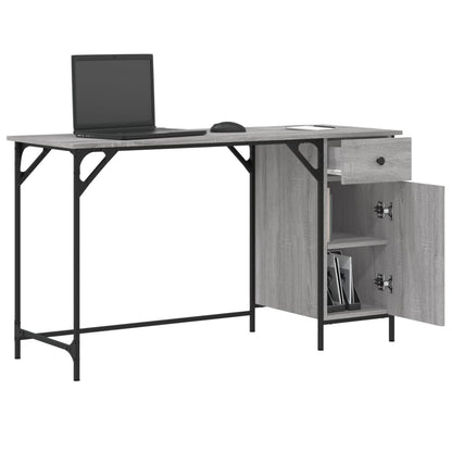 Bureau 131X48X75 Cm Bewerkt Hout Eikenkleurig Grijs sonoma