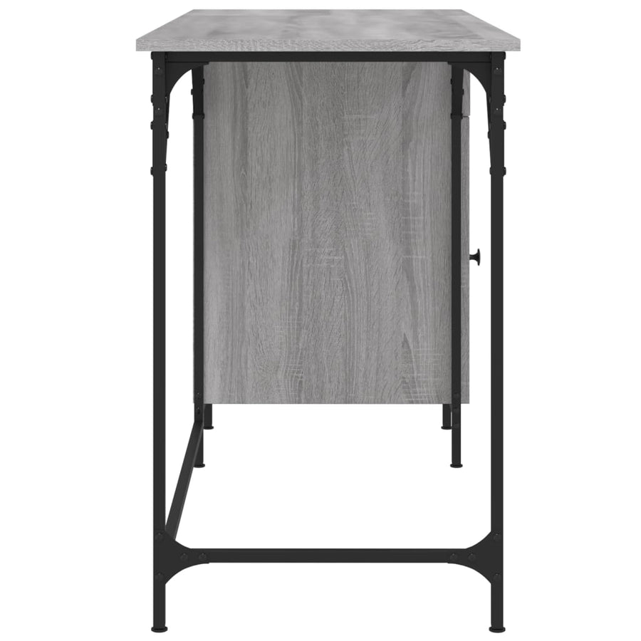 Bureau 131X48X75 Cm Bewerkt Hout Eikenkleurig Grijs sonoma