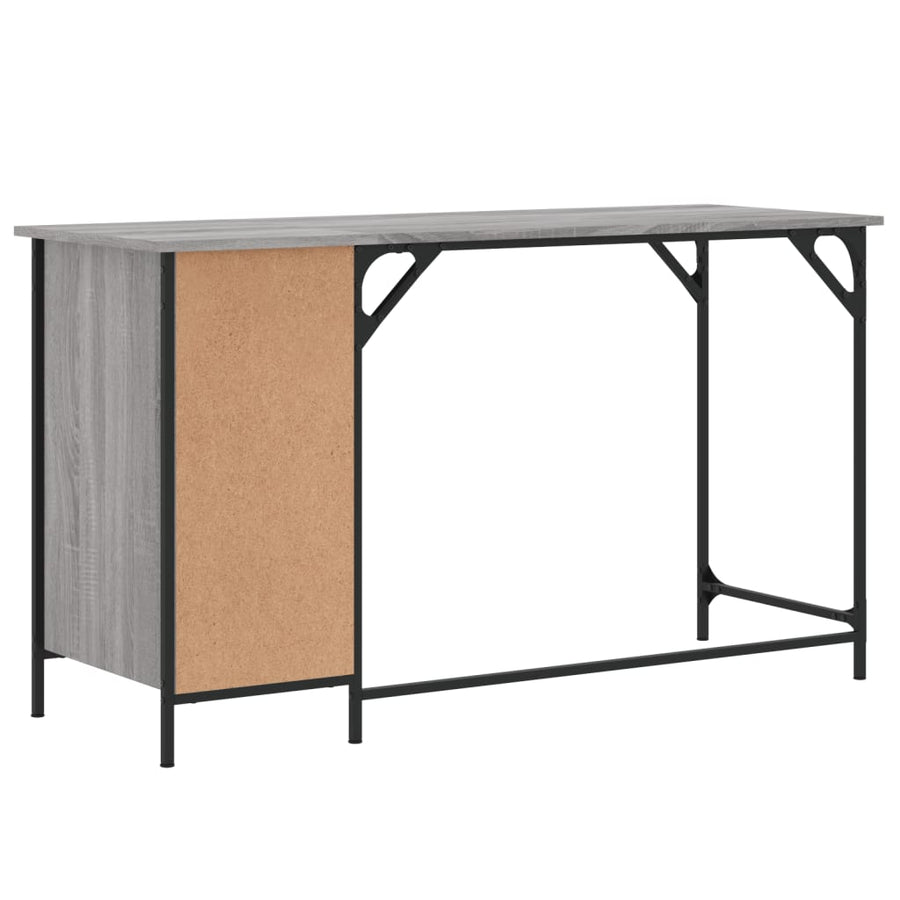Bureau 131X48X75 Cm Bewerkt Hout Eikenkleurig Grijs sonoma