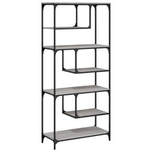 Boekenkast 81X36X176 Cm Bewerkt Hout Grijs Sonoma Eikenkleurig