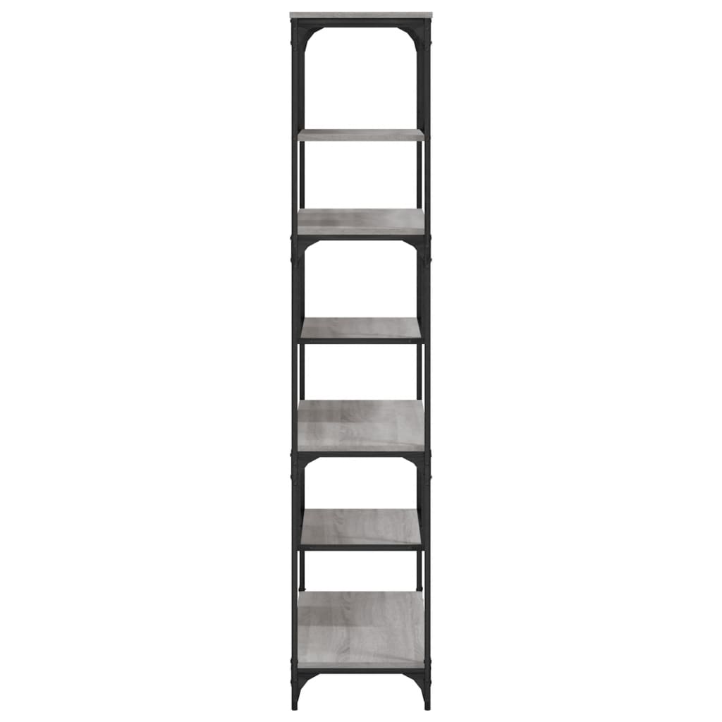 Boekenkast 81X36X176 Cm Bewerkt Hout Grijs Sonoma Eikenkleurig