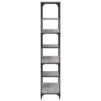 Boekenkast 81X36X176 Cm Bewerkt Hout Grijs Sonoma Eikenkleurig