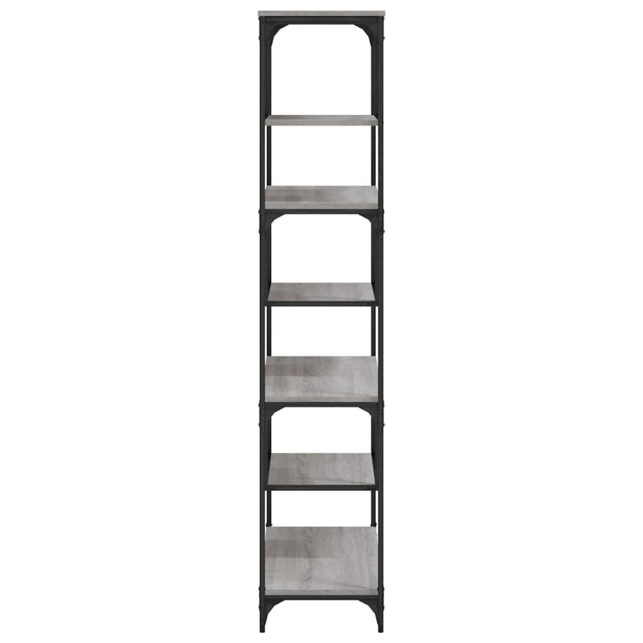Boekenkast 81X36X176 Cm Bewerkt Hout Grijs Sonoma Eikenkleurig