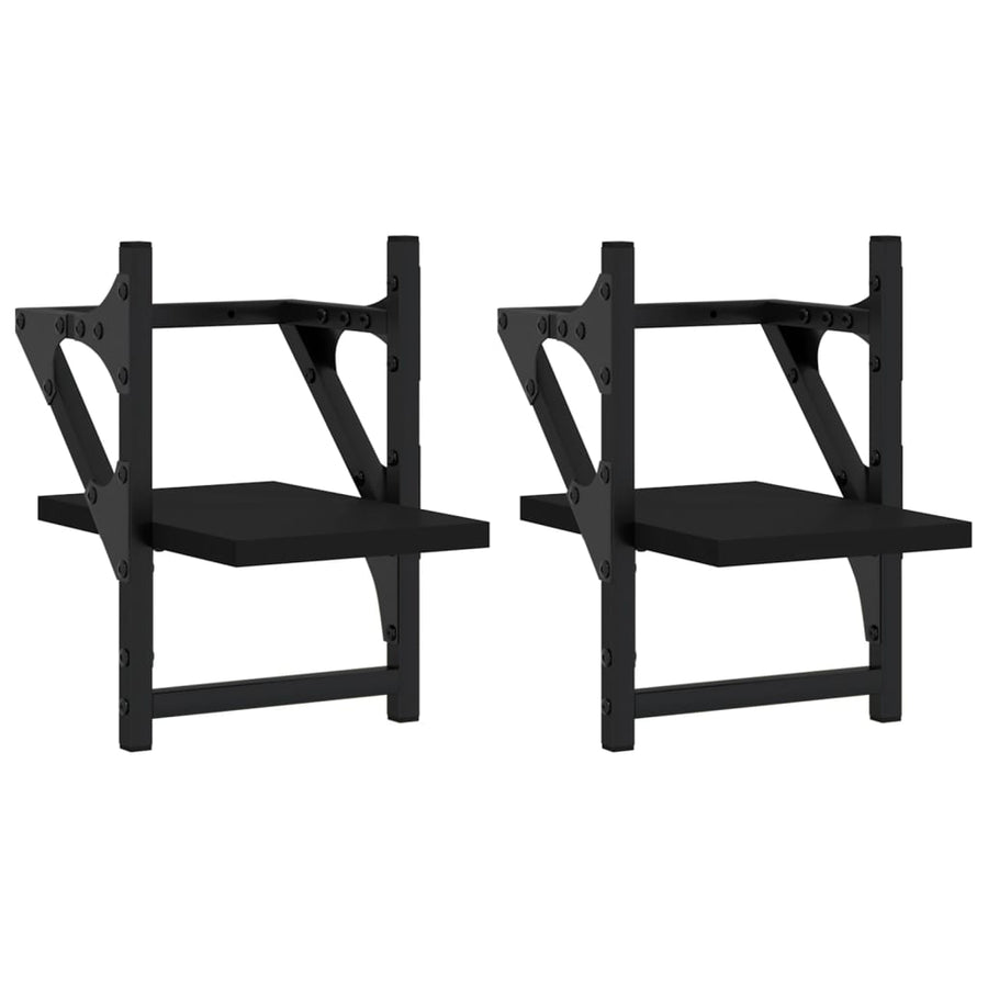 Wandschappen Met Stangen 20 x 25 x 30 cm Zwart