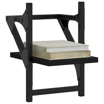 Wandschappen Met Stangen 20 x 25 x 30 cm Zwart