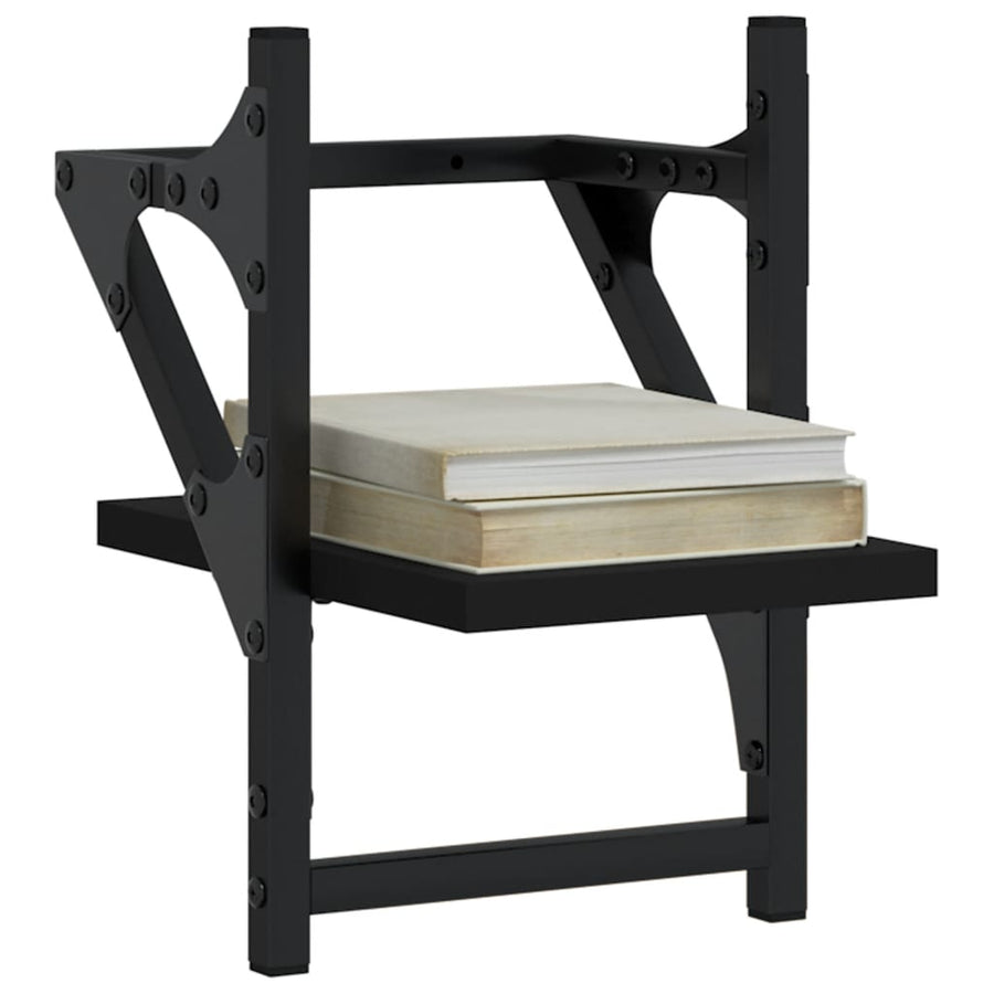 Wandschappen Met Stangen 20 x 25 x 30 cm Zwart
