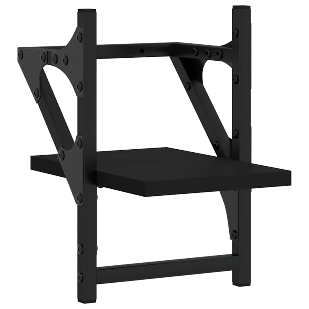 Wandschappen Met Stangen 20 x 25 x 30 cm Zwart