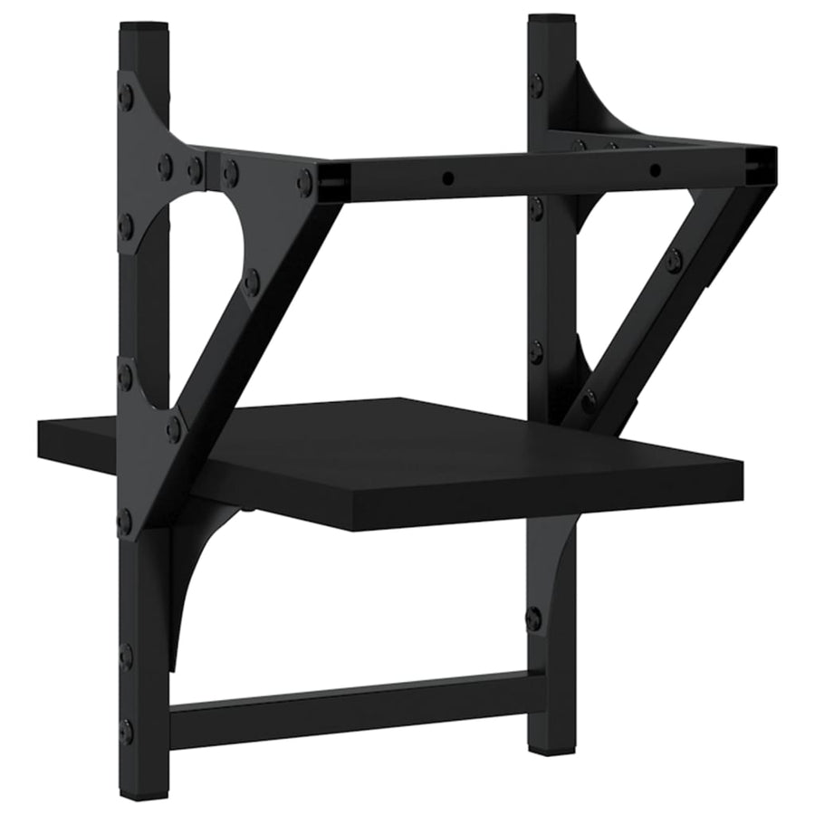 Wandschappen Met Stangen 20 x 25 x 30 cm Zwart