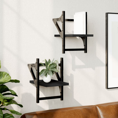 Wandschappen Met Stangen 20 x 25 x 30 cm Zwart