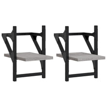 Wandschappen Met Stangen Eiken 20 x 25 x 30 cm Grijs sonoma