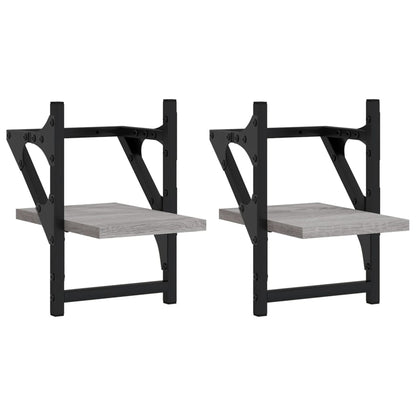 Wandschappen Met Stangen Eiken 20 x 25 x 30 cm Grijs sonoma