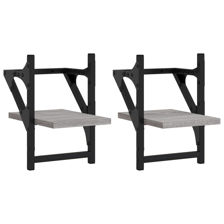 Wandschappen Met Stangen Eiken 20 x 25 x 30 cm Grijs sonoma