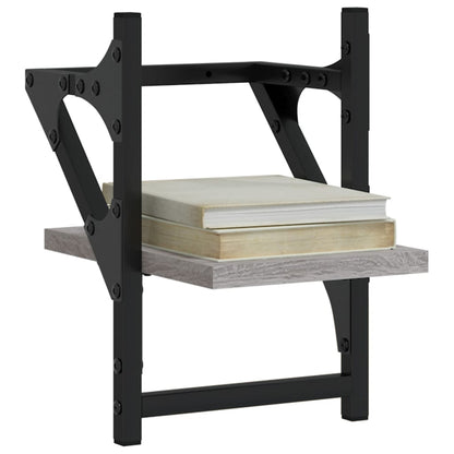 Wandschappen Met Stangen Eiken 20 x 25 x 30 cm Grijs sonoma